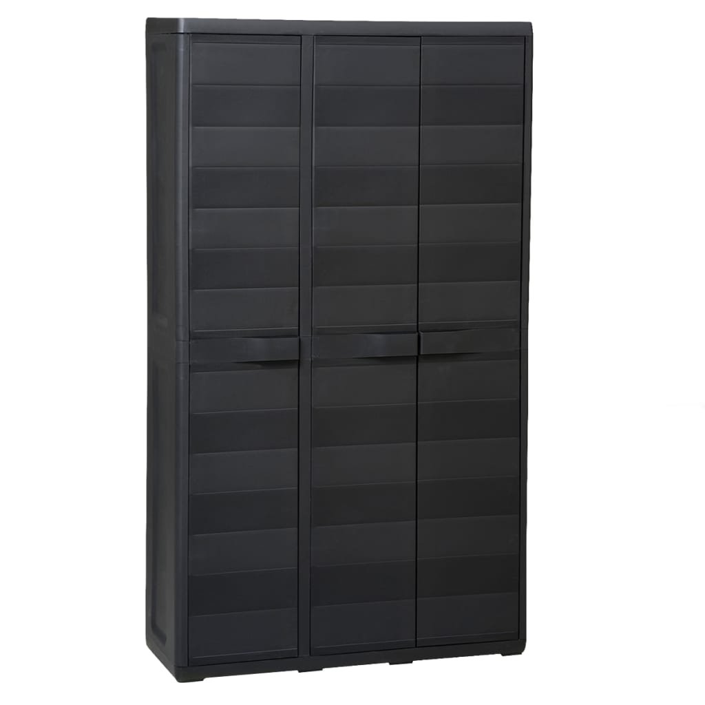 vidaXL Armoire de rangement de jardin avec 4 étagères Noir