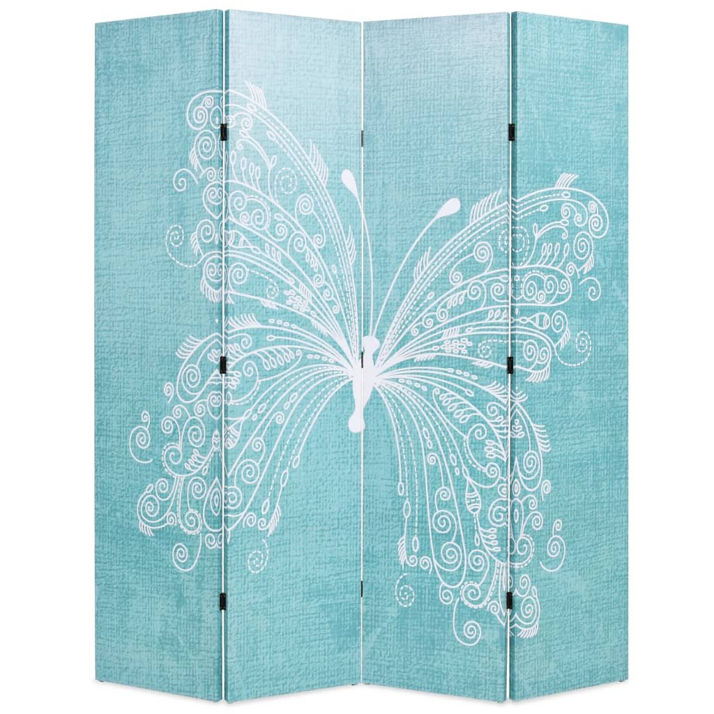 vidaXL Cloison de séparation pliable 160 x 170 cm Papillon Bleu