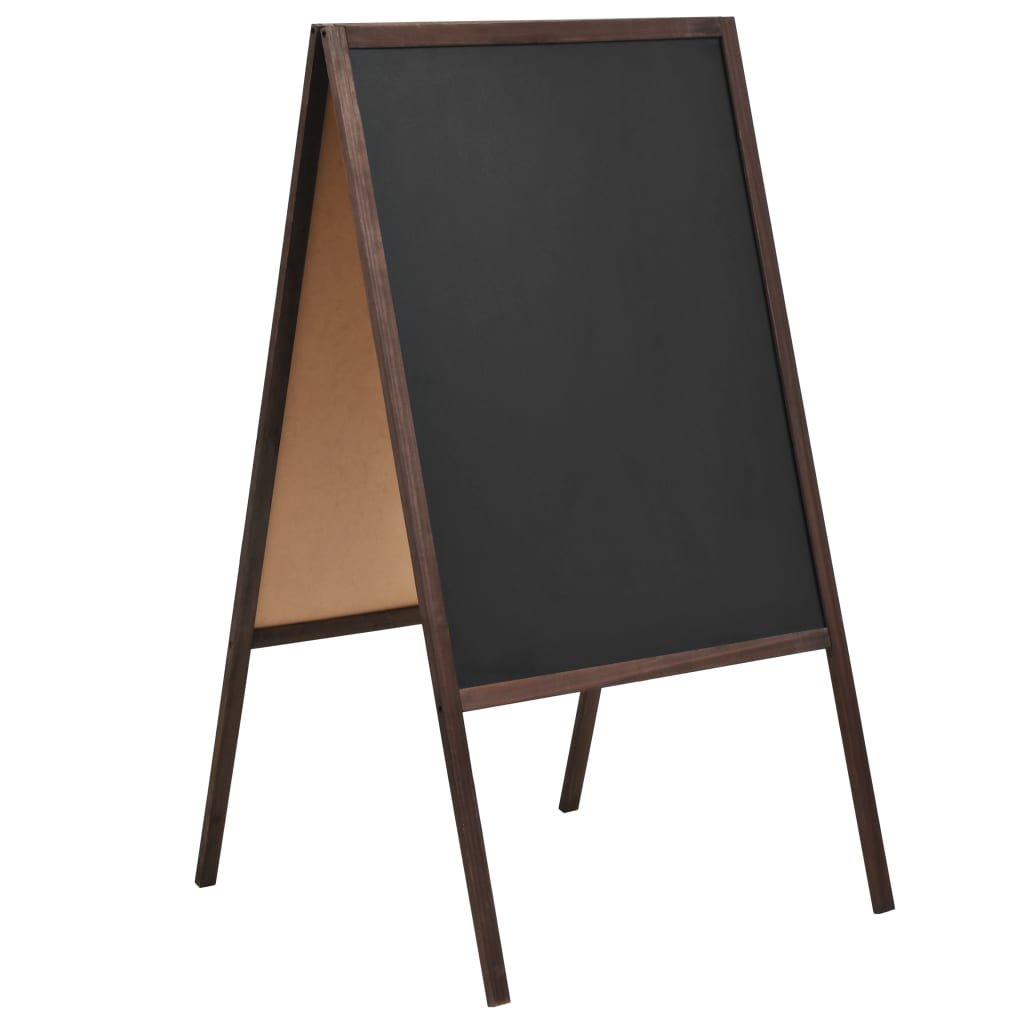 vidaXL Tableau noir double face Bois de cèdre Autoportant 60×80 cm