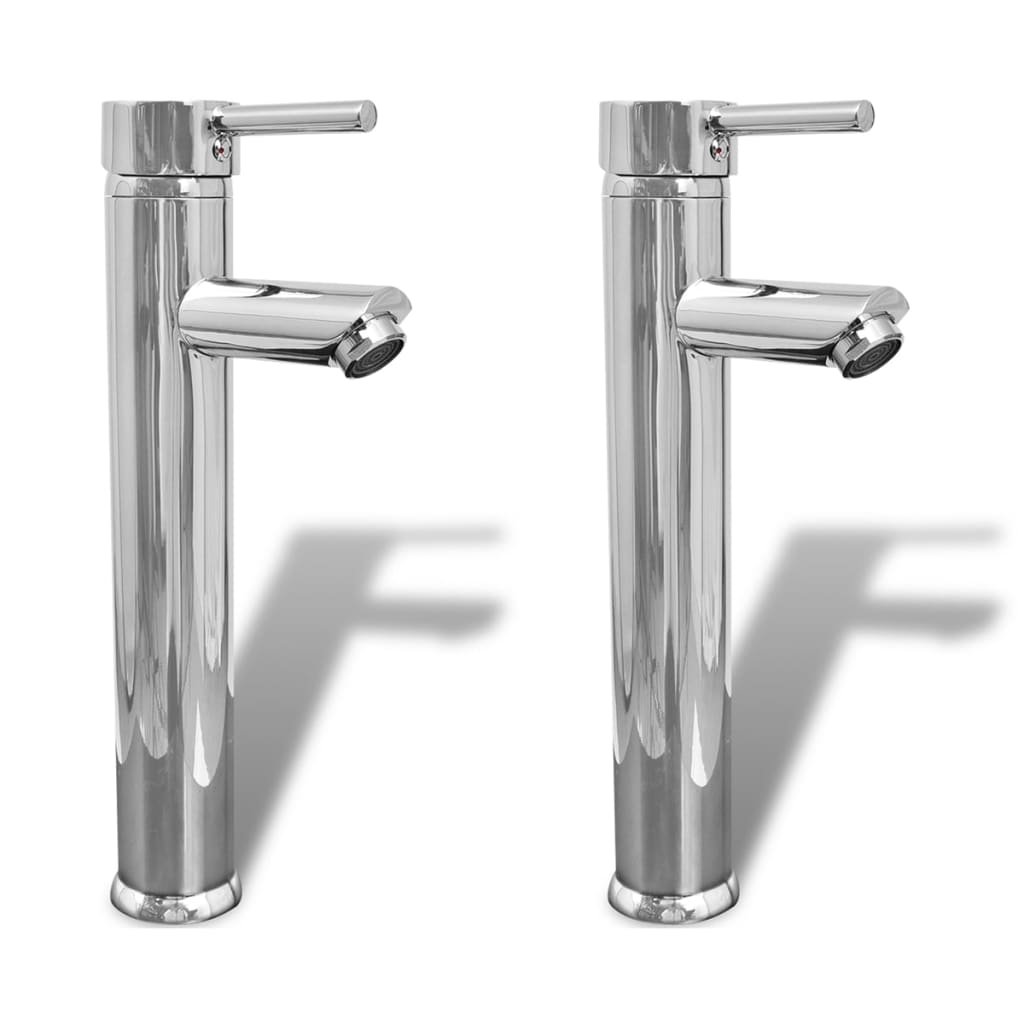 vidaXL Mitigeurs de salle de bain 2 pcs Chrome