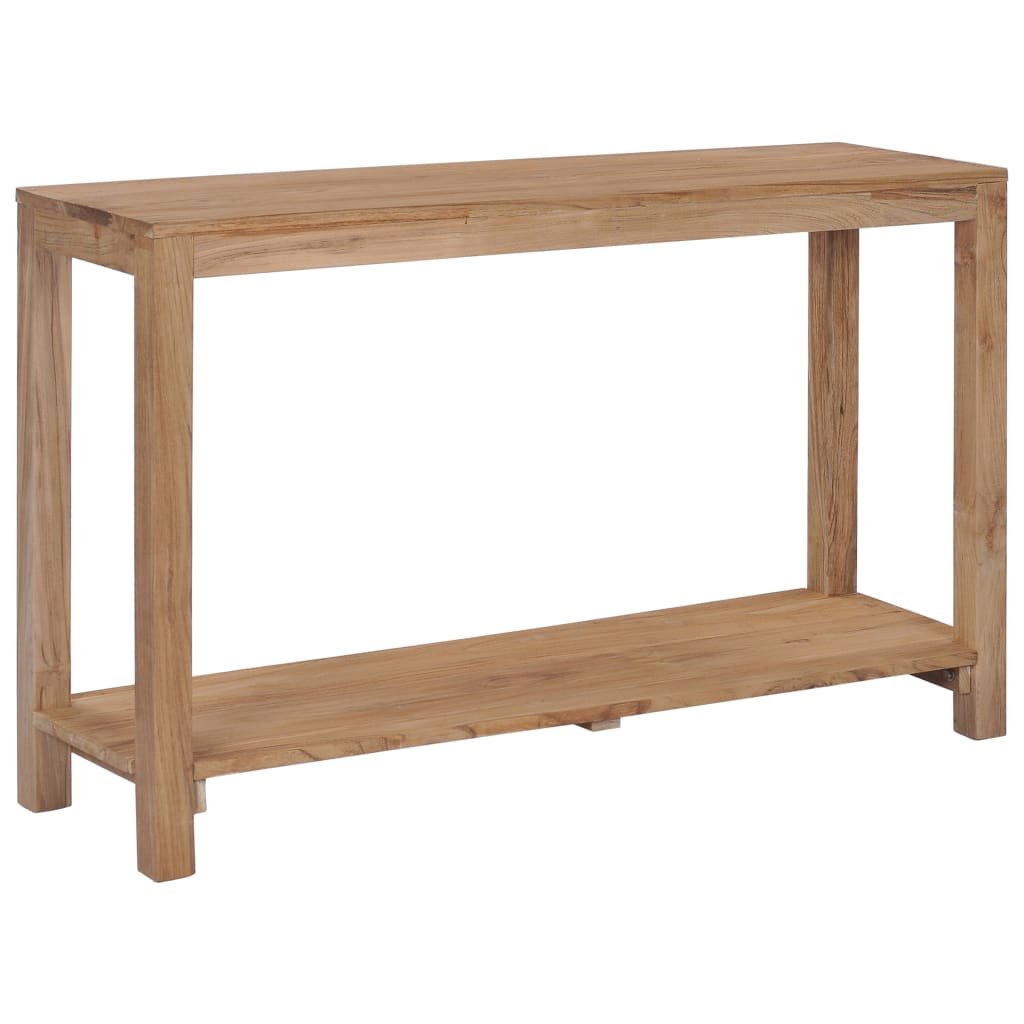 vidaXL Table console 120 x 35 x 75 cm Bois de teck massif