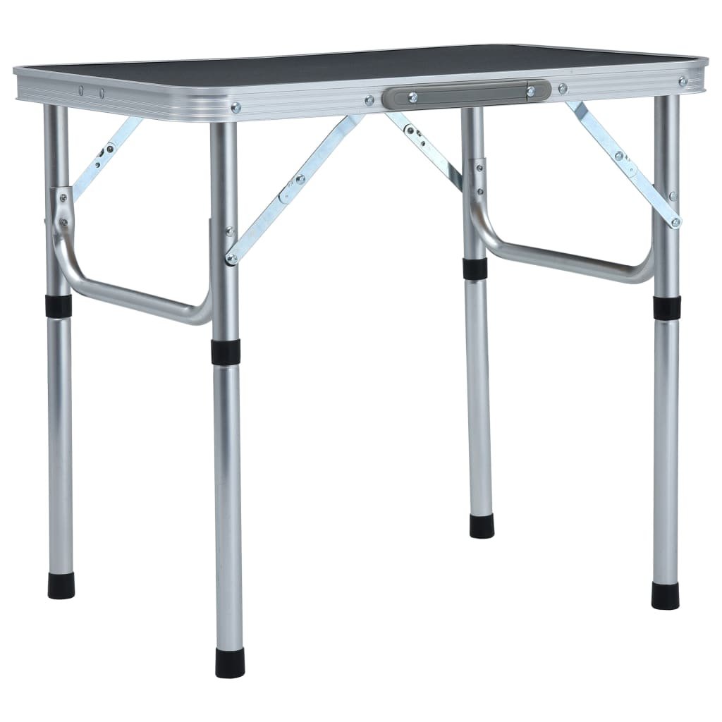 vidaXL Table pliable de camping Gris Aluminium 60×45 cm