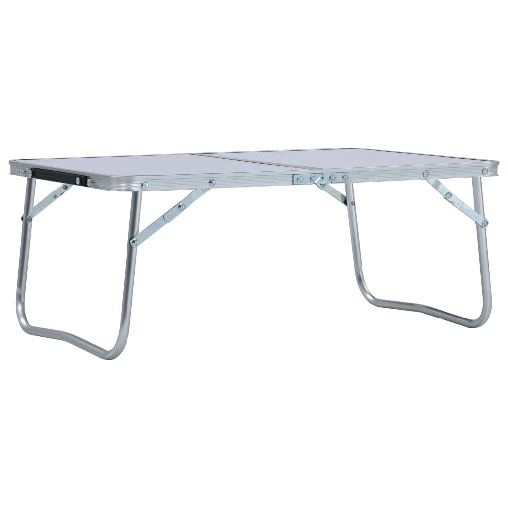 vidaXL Table pliable de camping Blanc Aluminium 60×40 cm