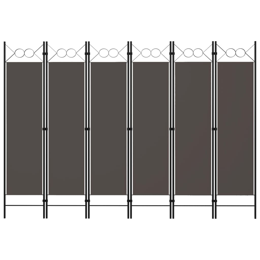 vidaXL Cloison de séparation 6 panneaux Anthracite 240×180 cm