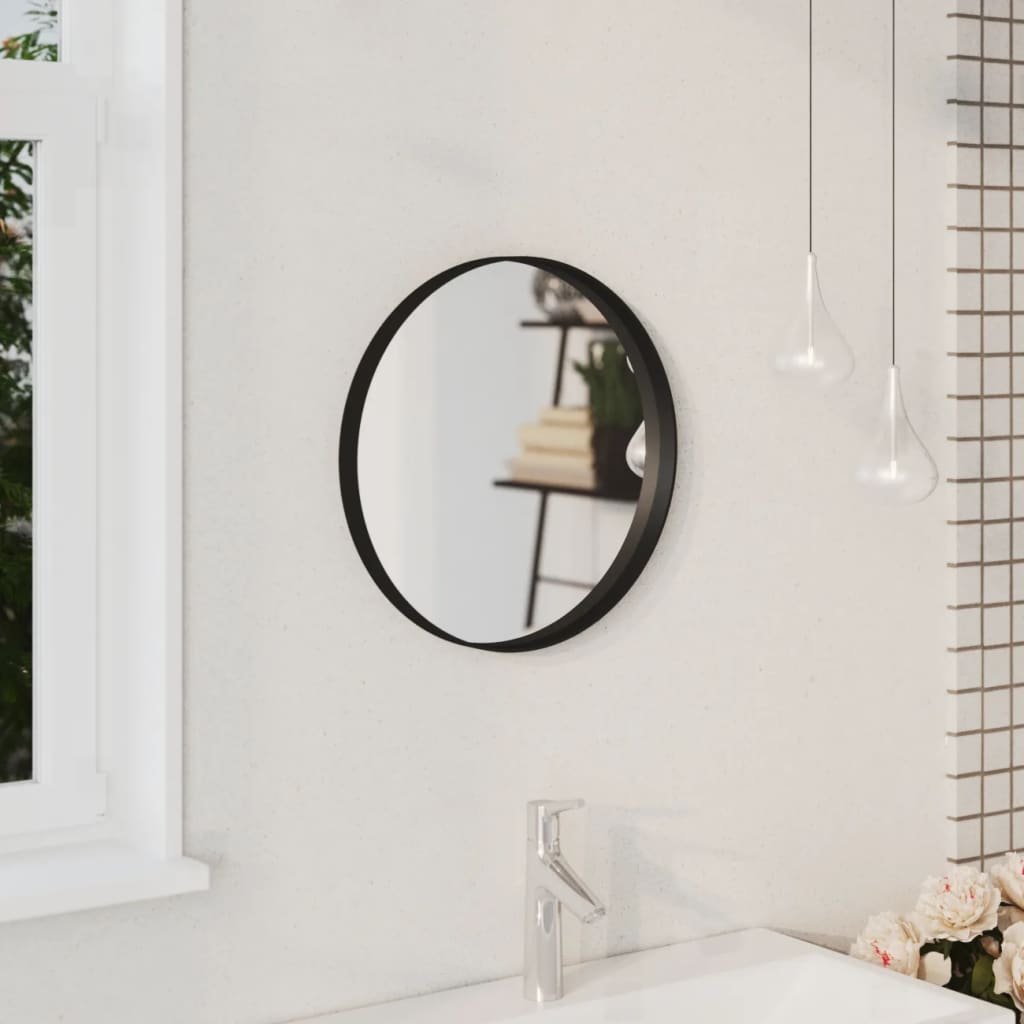 vidaXL Miroir mural Noir 40 cm