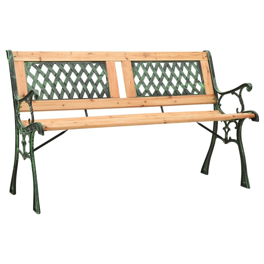 vidaXL Banc de jardin 122 cm fonte et bois de sapin massif