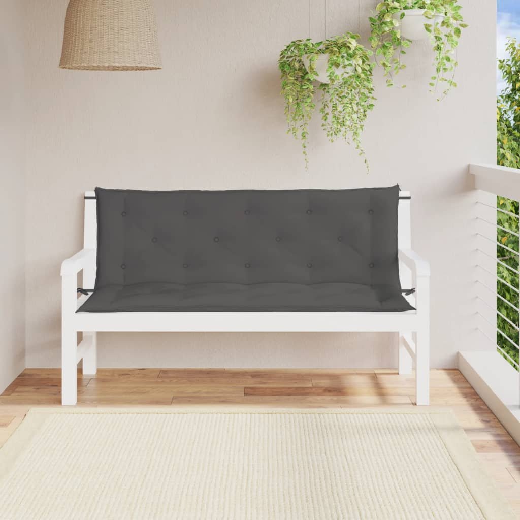 vidaXL Coussins de banc de jardin lot de 2 anthracite tissu Oxford