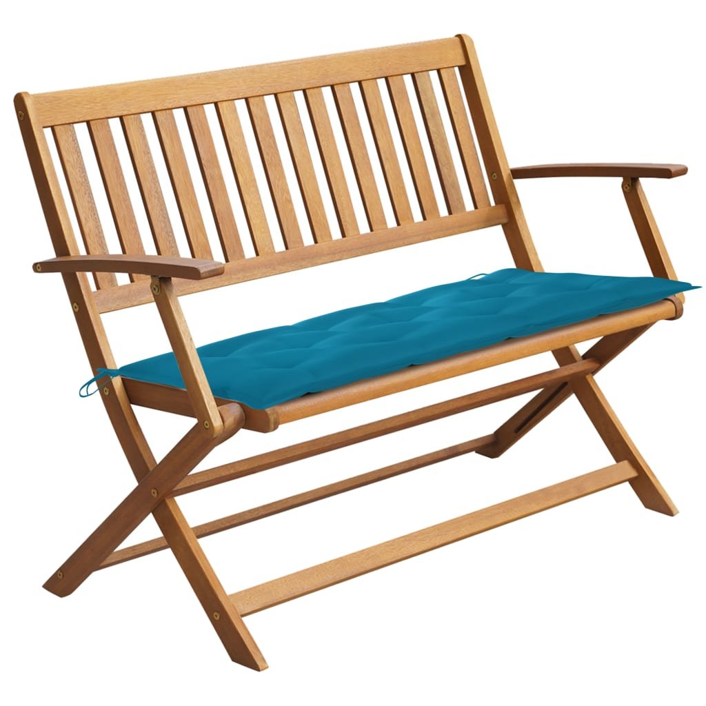 vidaXL Banc de jardin avec coussin 120 cm Bois d’acacia massif