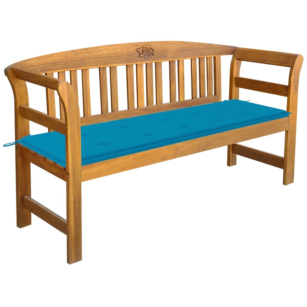 vidaXL Banc de jardin avec coussin 157 cm Bois d’acacia massif