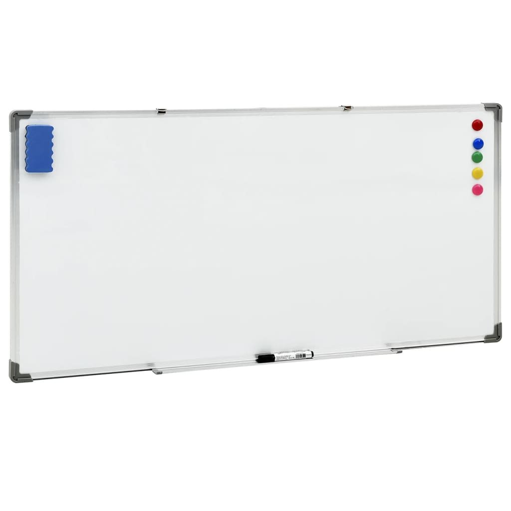 vidaXL Tableau blanc magnétique Blanc 110×60 cm Acier