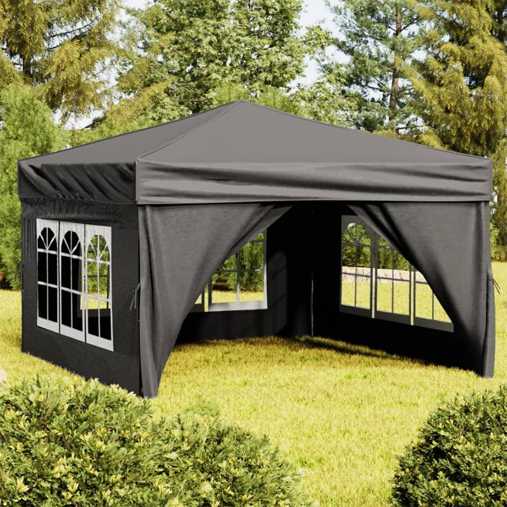 vidaXL Tente de réception pliable avec parois Anthracite 3×3 m