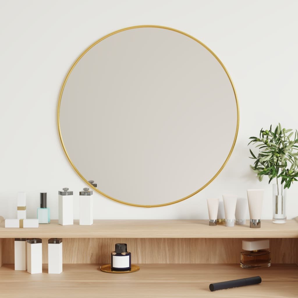 vidaXL Miroir mural Doré Ø 50 cm Rond