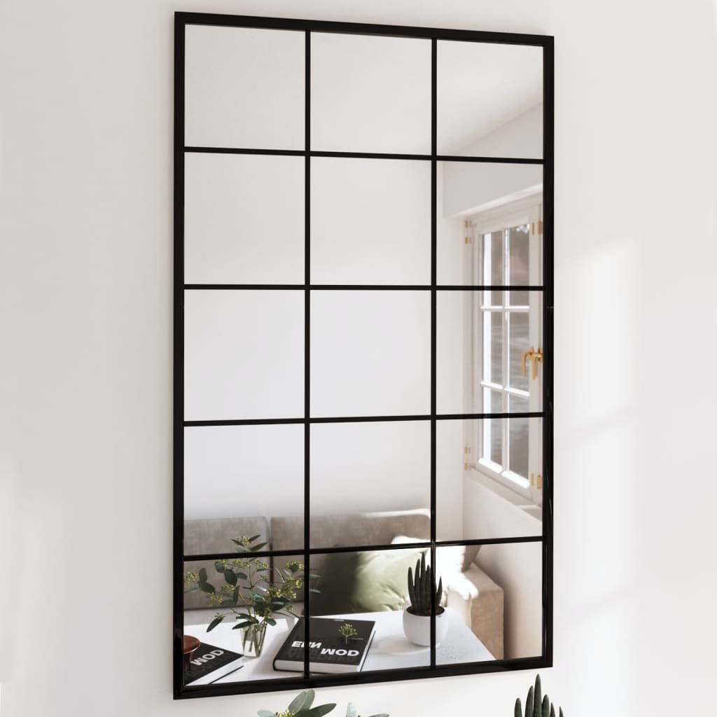 vidaXL Miroirs muraux 2 pcs noir 100×60 cm métal