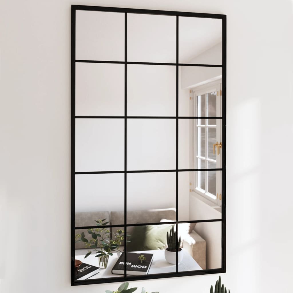 vidaXL Miroirs muraux 4 pcs noir 100×60 cm métal