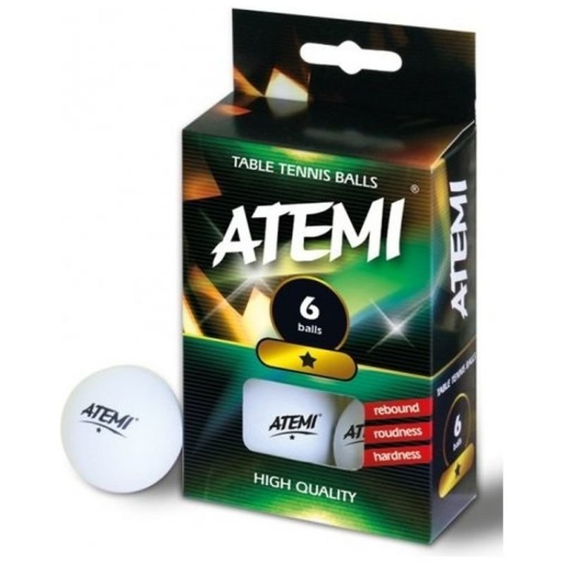 Table tennis balls, 6 pcs. Atemi PP116E