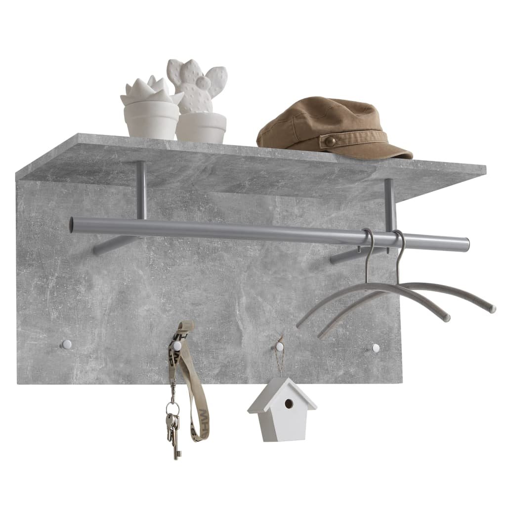 FMD Porte-manteau mural 72×29,3×34,5 cm Gris béton