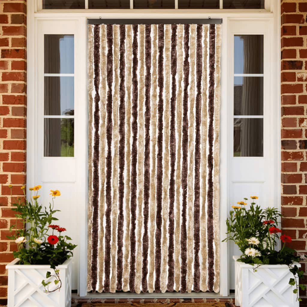 vidaXL Moustiquaire Beige et marron clair 90×220 cm Chenille