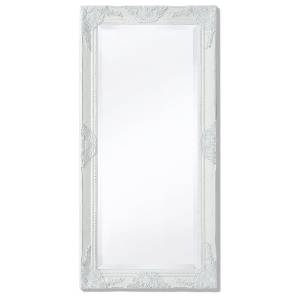 vidaXL Miroir mural style baroque 100×50 cm blanc