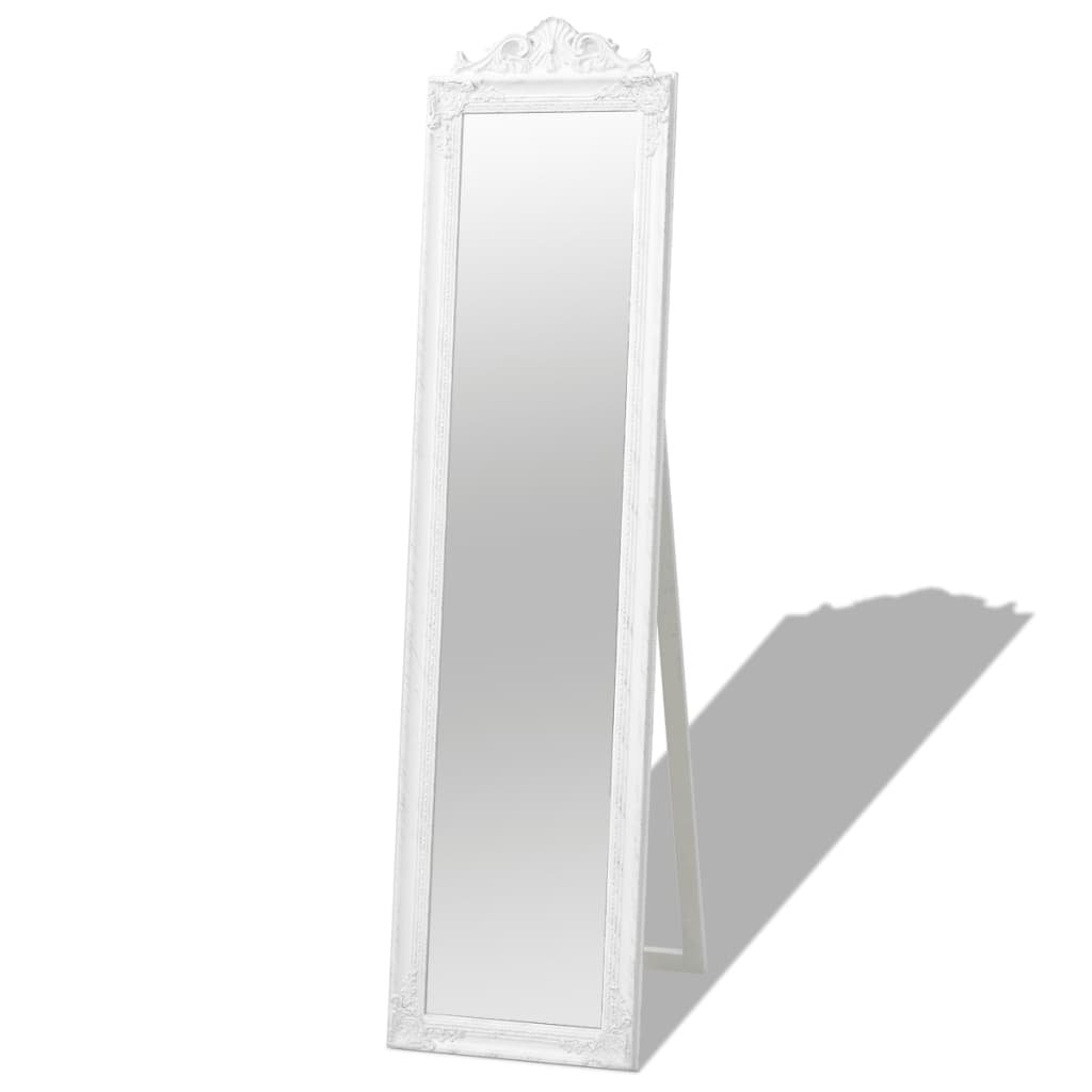 vidaXL Miroir sur pied Style baroque 160×40 cm Blanc