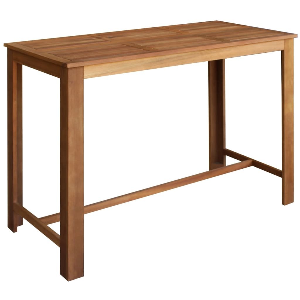 vidaXL Table de bar Bois d’acacia massif 150x70x105 cm