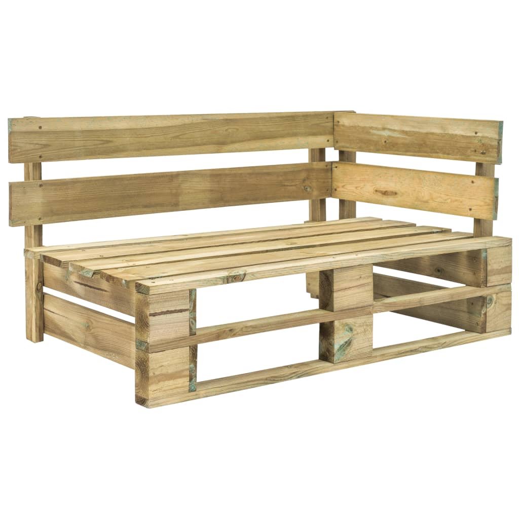 vidaXL Banc d’angle palette de jardin bois