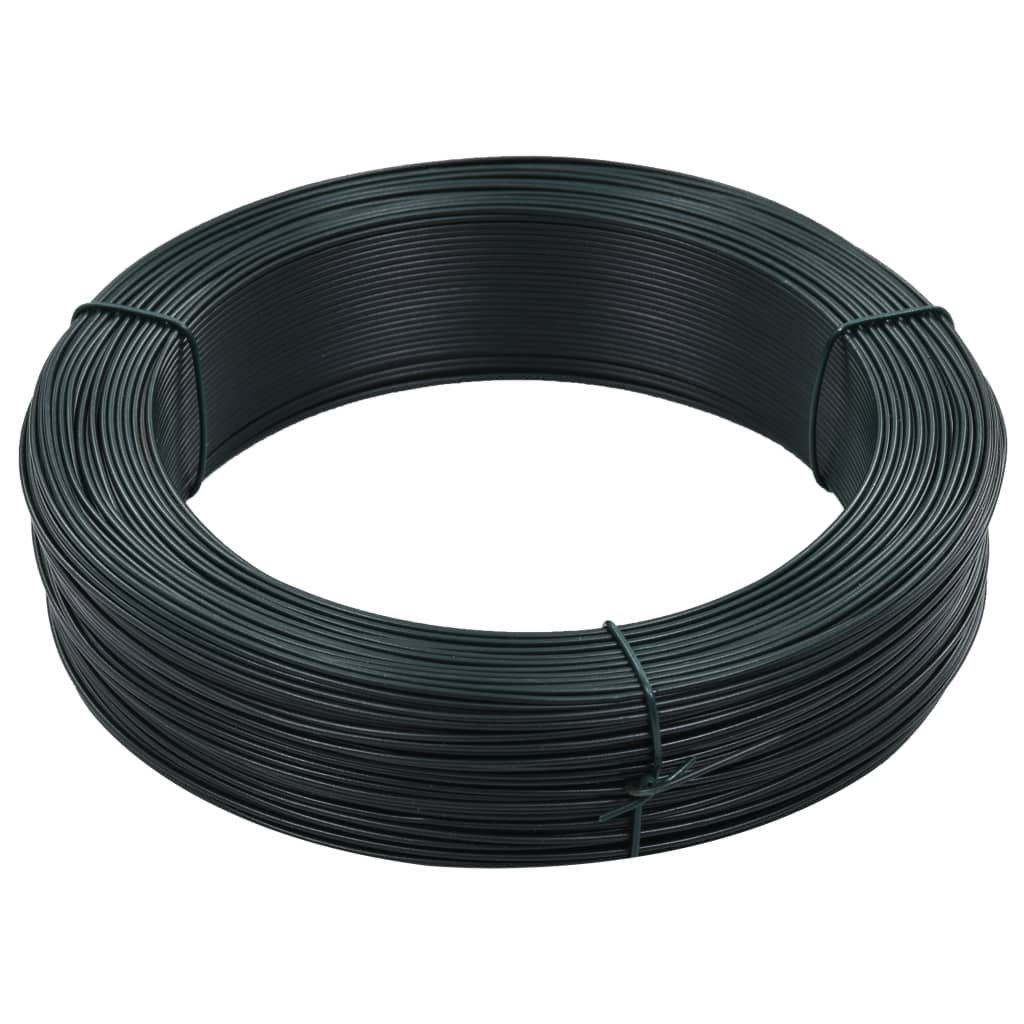 vidaXL Fil de liaison de clôture 250 m 1,4/2 mm Acier Vert noirâtre