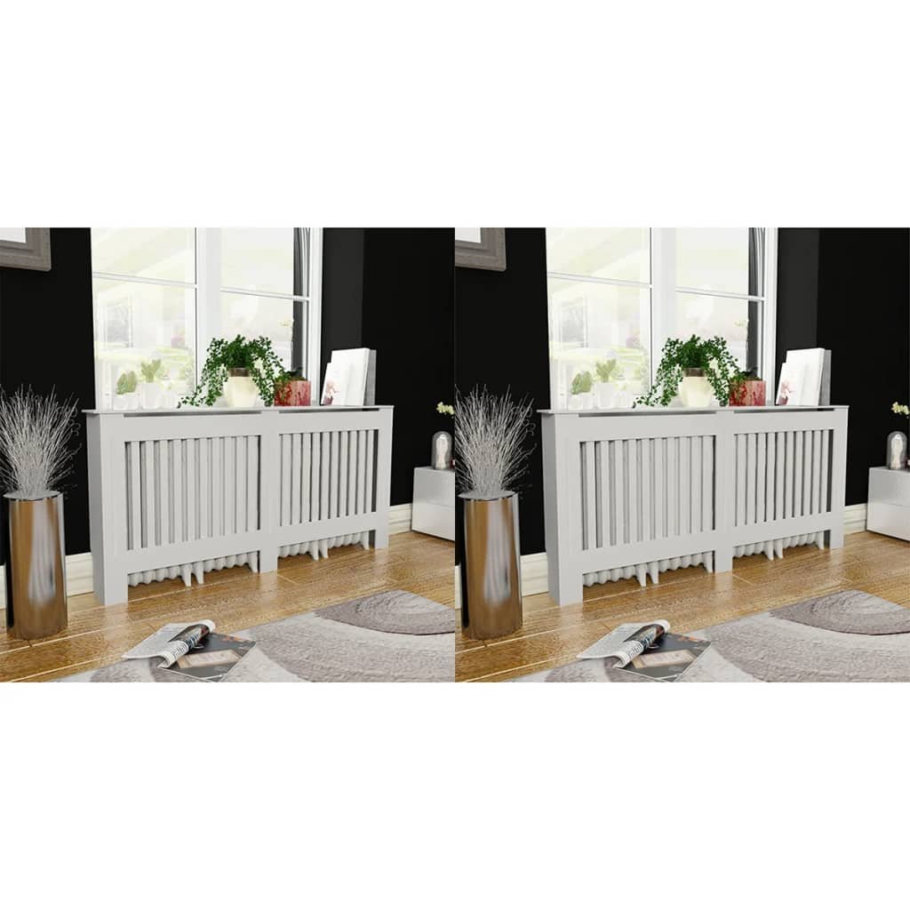 vidaXL Cache-radiateurs 2 pcs blanc MDF 172 cm