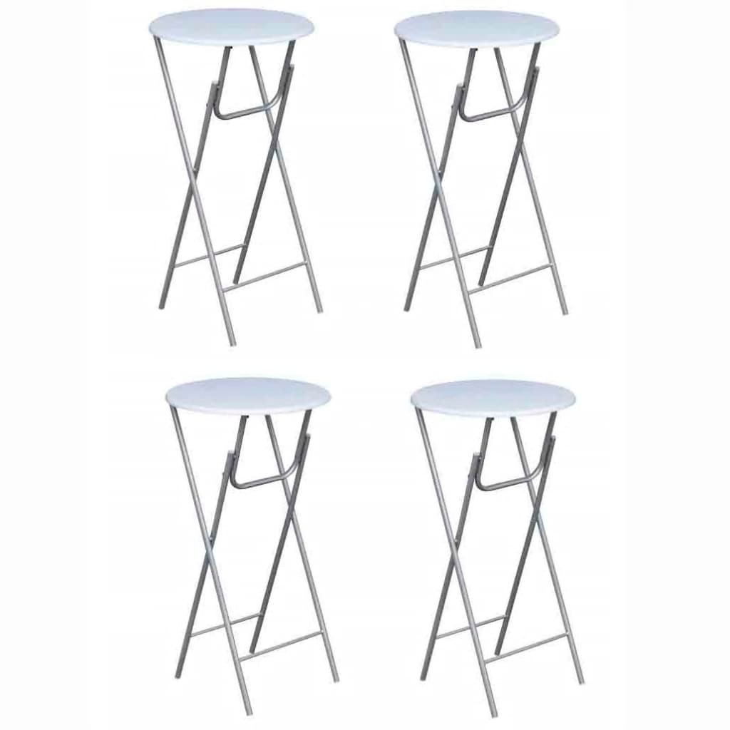 vidaXL Table de bar 4 pcs avec dessus de table en MDF Blanc