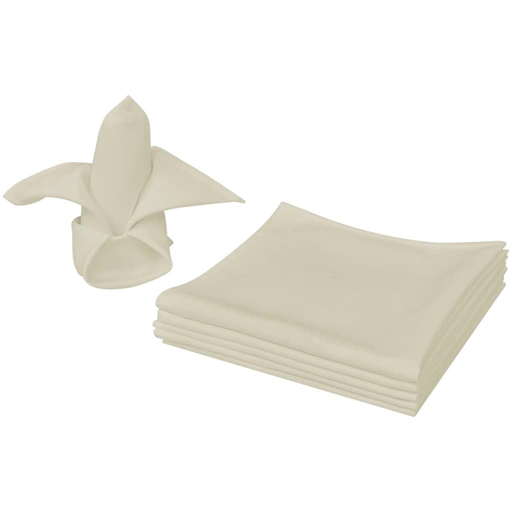 vidaXL Serviettes de table 50 pcs Crème 50×50 cm