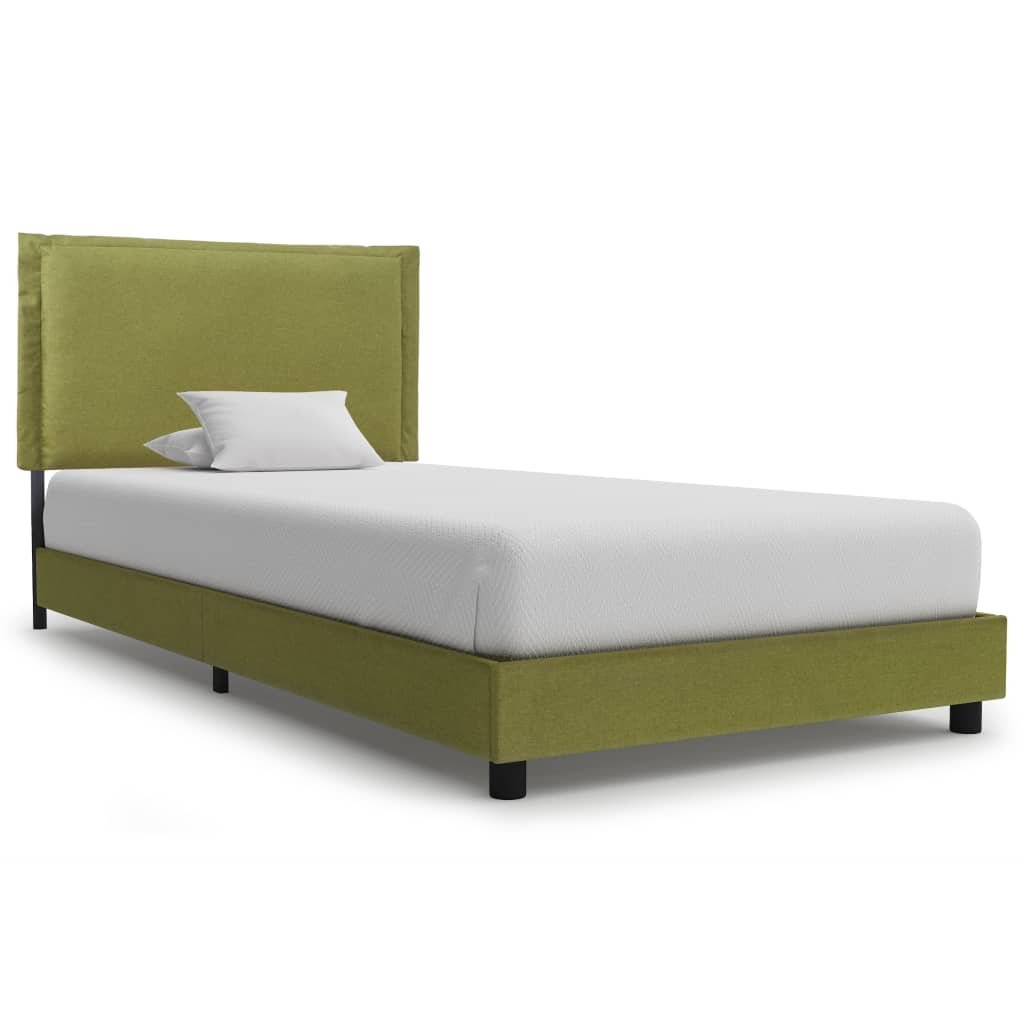 vidaXL Cadre de lit sans matelas vert tissu 90×200 cm