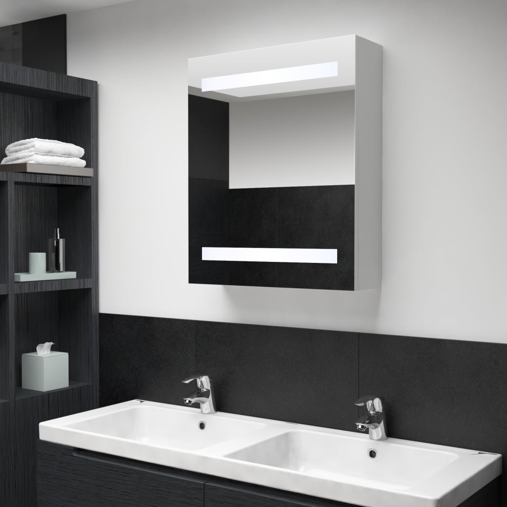 vidaXL Armoire de salle de bain à miroir LED 50×13,5×60 cm