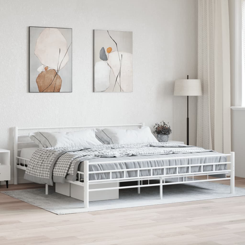 vidaXL Cadre de lit sans matelas blanc métal 180×200 cm