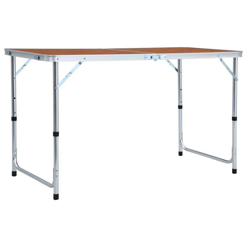 vidaXL Table pliable de camping Aluminium 120×60 cm