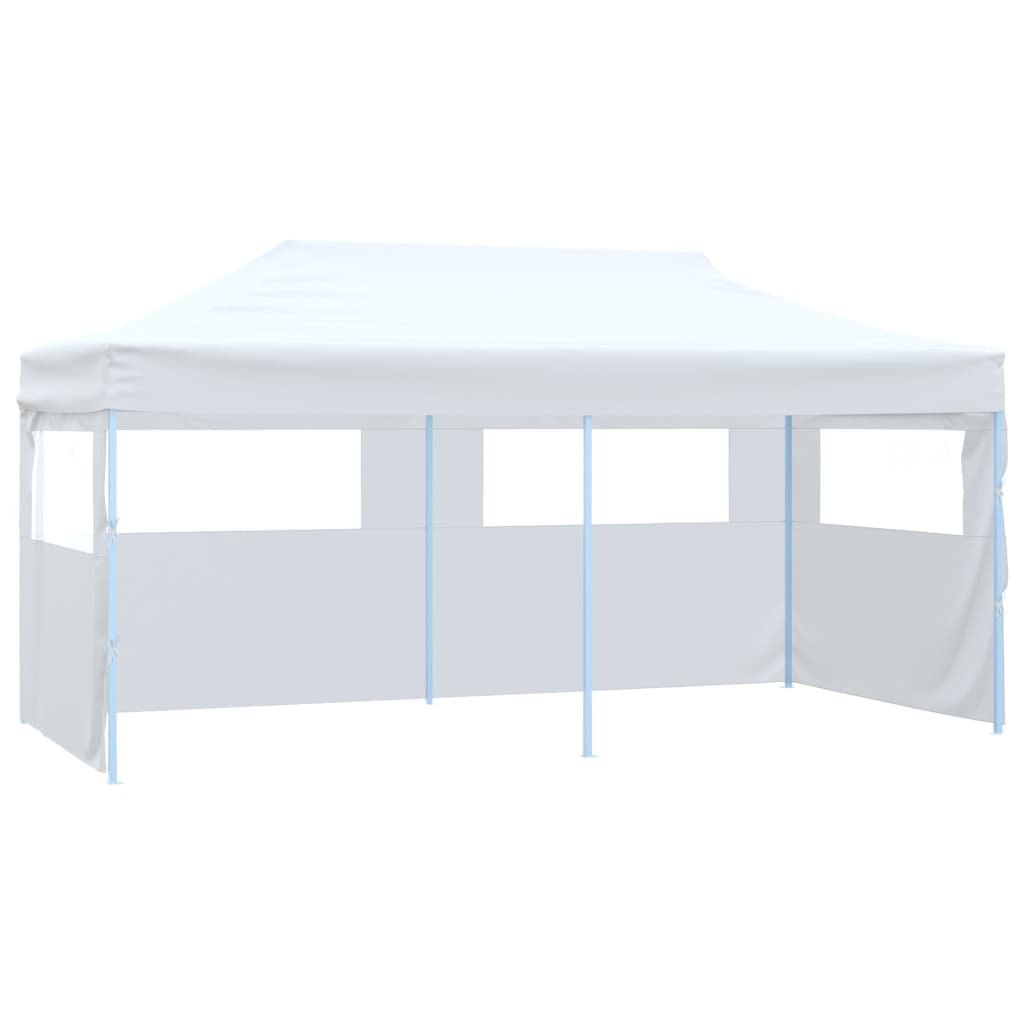 vidaXL Tente de réception pliable avec 4 parois 3×6 m Acier Blanc