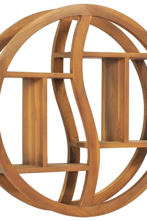 vidaXL Étagère murale Yin Yang 60x15x60 cm Bois de teck massif