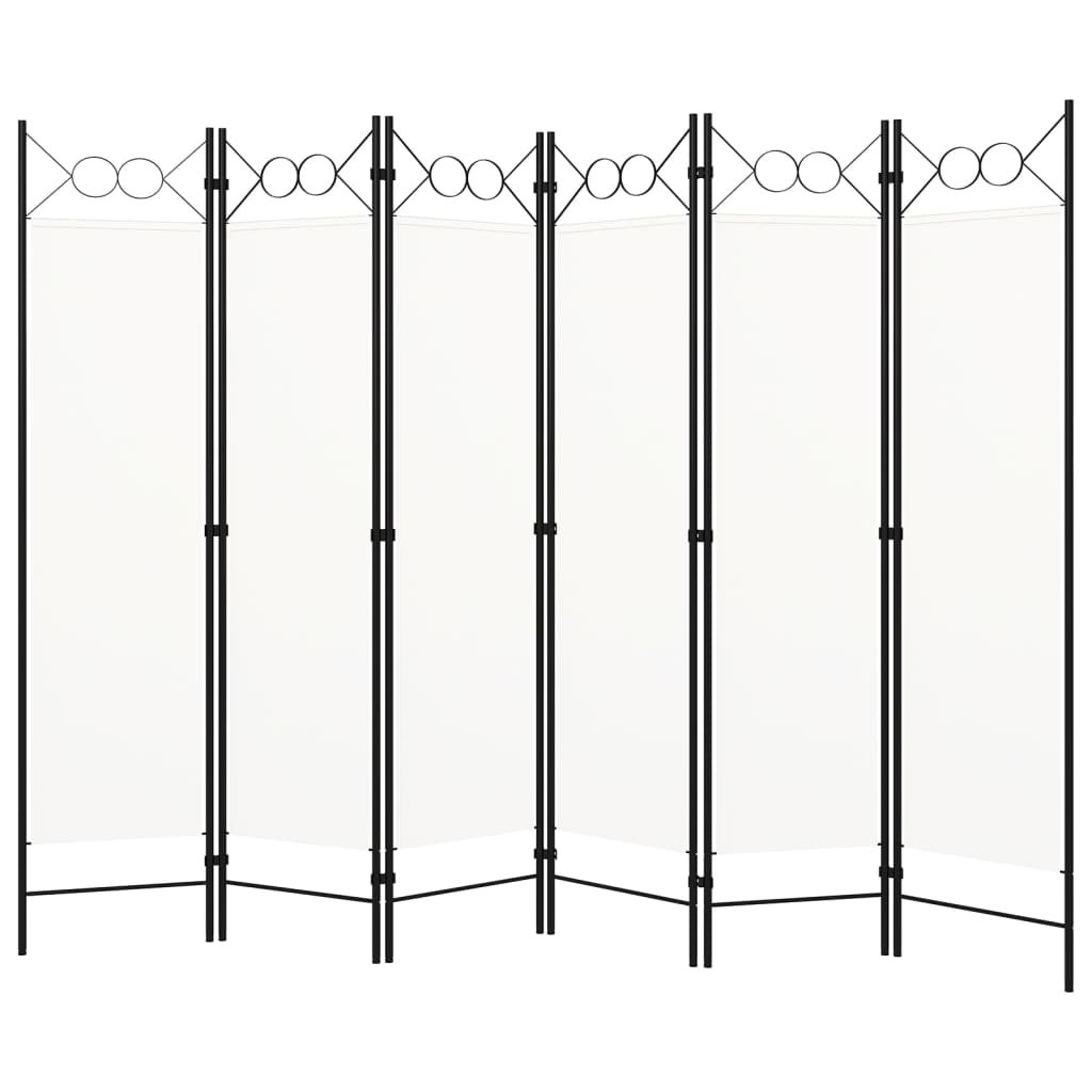 vidaXL Cloison de séparation 6 panneaux Blanc 240×180 cm