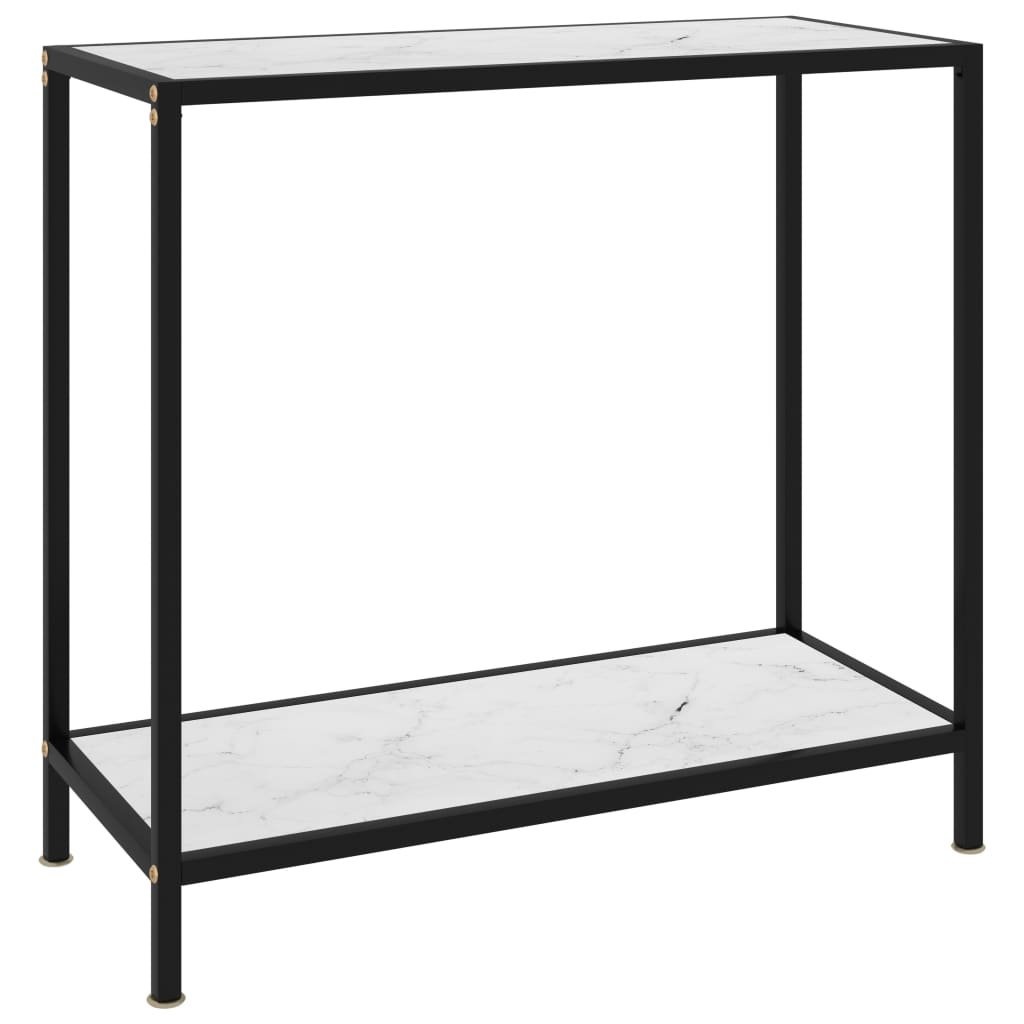 vidaXL Table console Blanc 80x35x75 cm Verre trempé