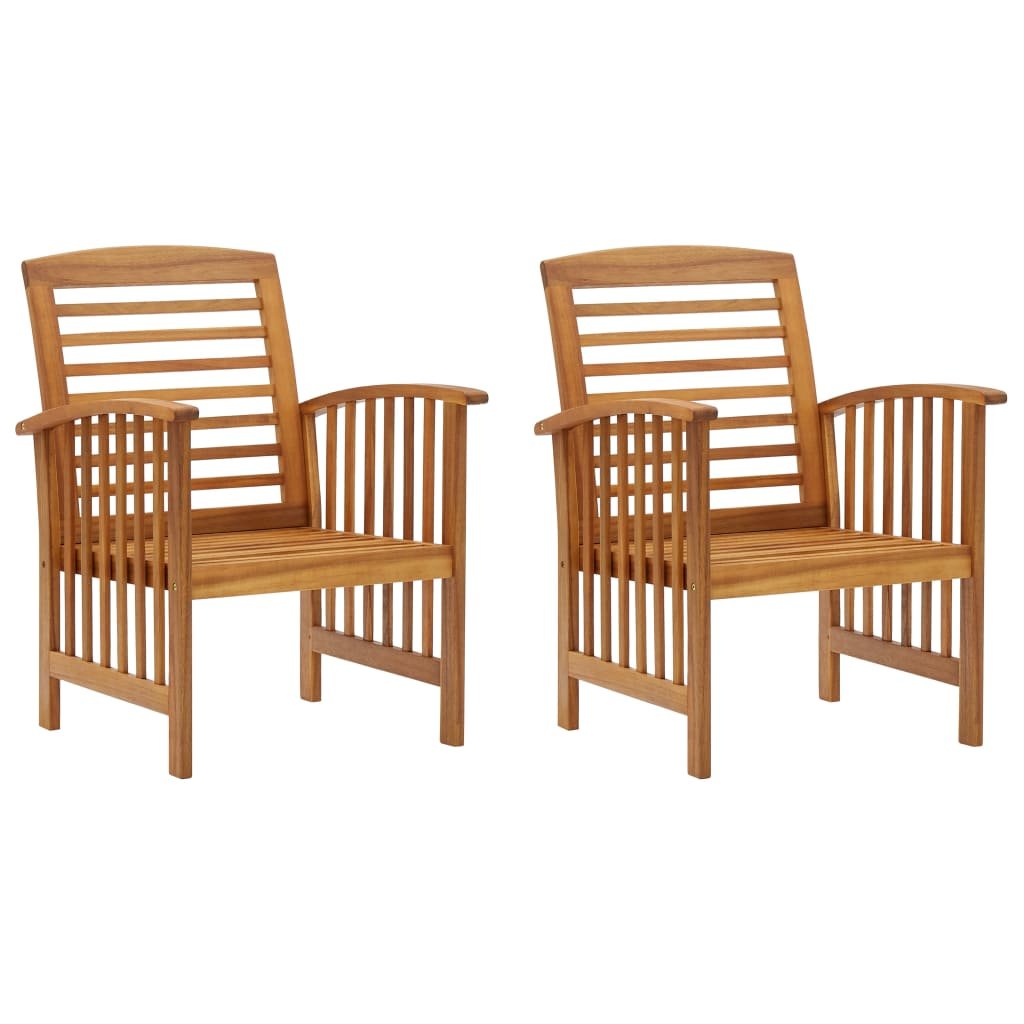 vidaXL Chaises de jardin 2 pcs Bois d’acacia massif