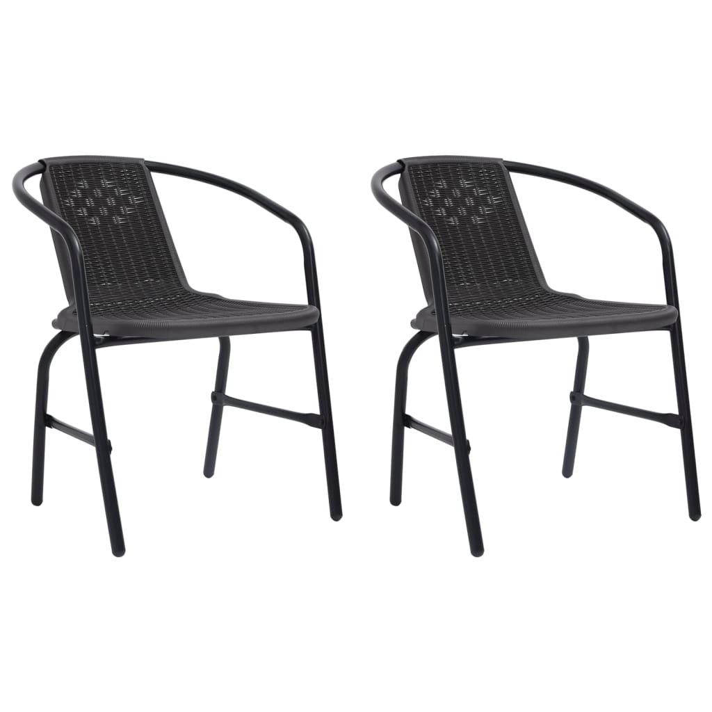 vidaXL Chaises de jardin lot de 2 Plastique Rotin et acier 110 kg