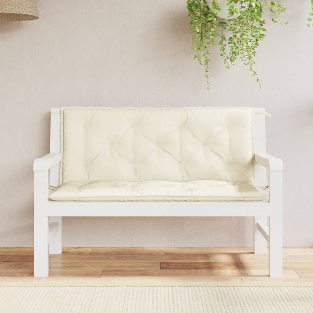 vidaXL Coussin de banc de jardin blanc crème tissu oxford