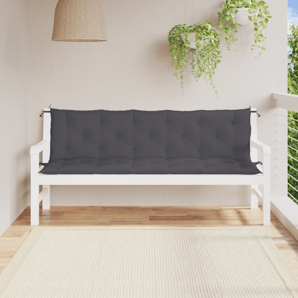 vidaXL Coussins de banc de jardin lot de 2 anthracite tissu Oxford