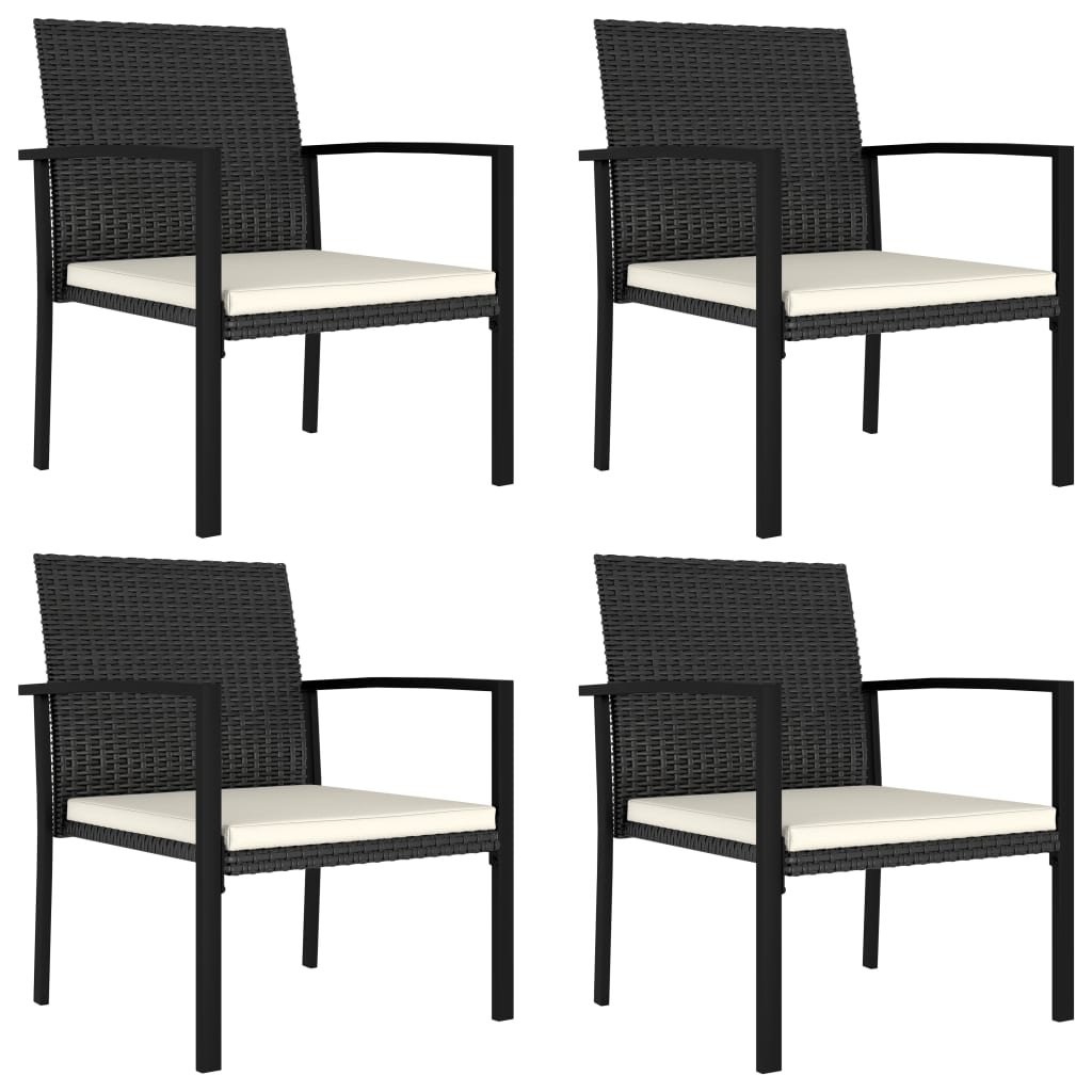 vidaXL Chaises de salle à manger de jardin 4 pcs Résine tressée Noir