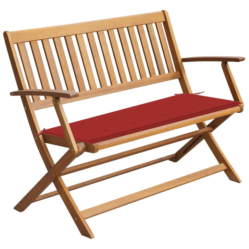 vidaXL Banc de jardin avec coussin 120 cm Bois d’acacia massif