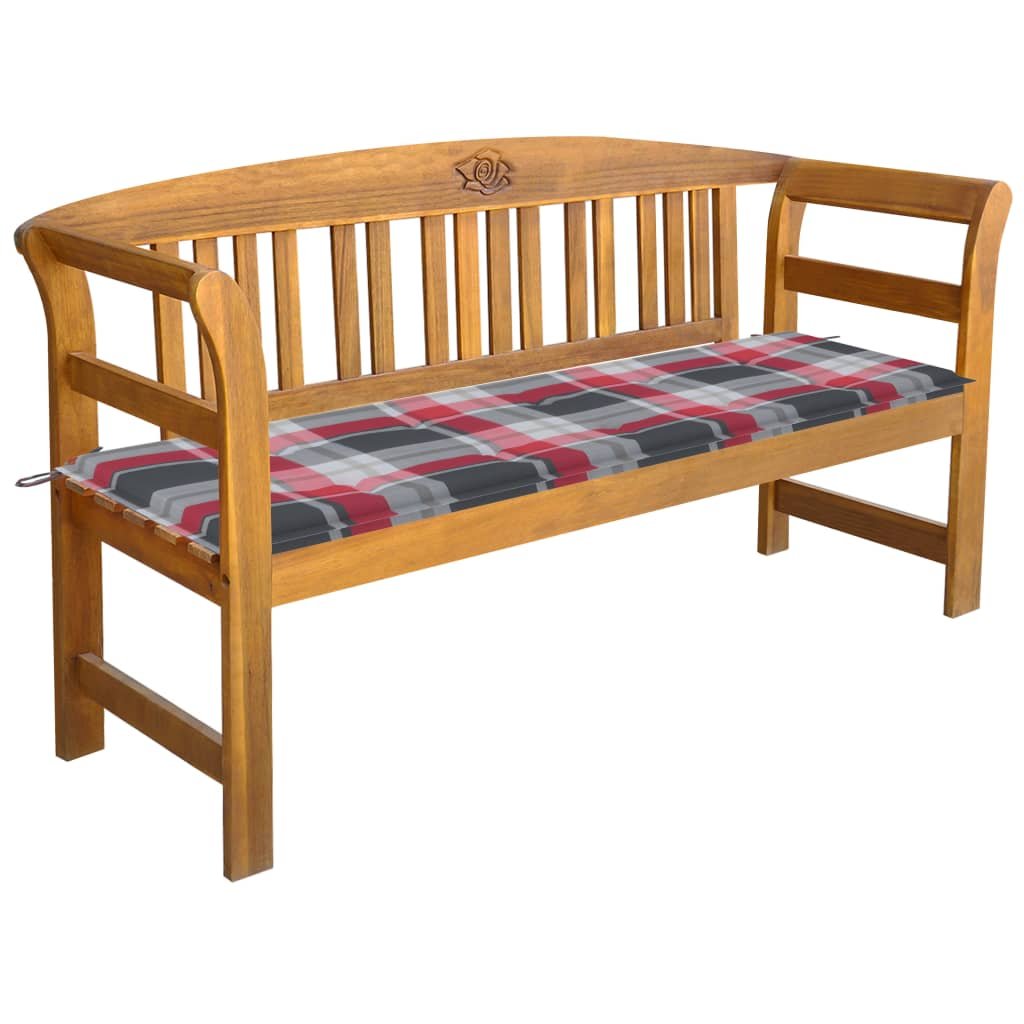 vidaXL Banc de jardin avec coussin 157 cm Bois d’acacia massif