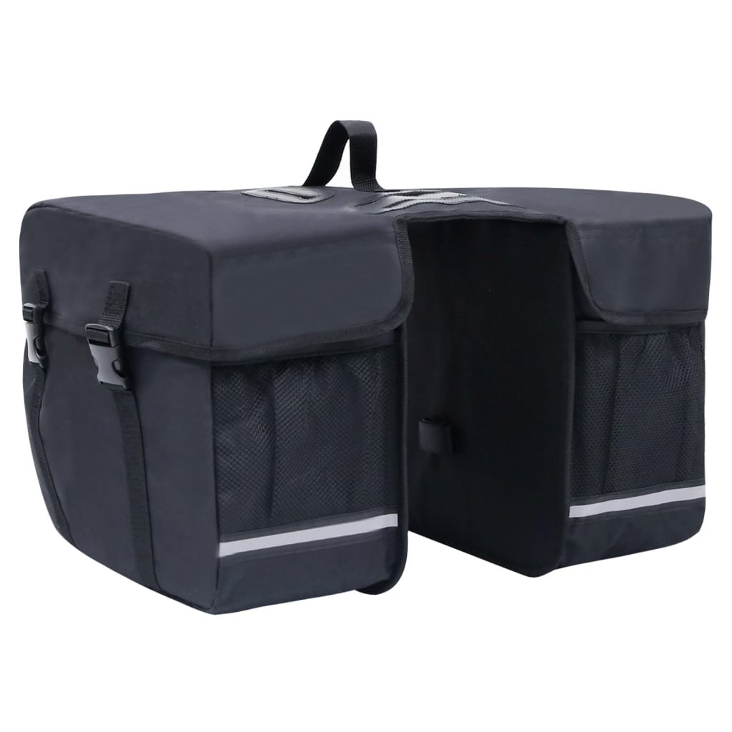 vidaXL Sac de vélo double pour porte-bagages étanche 35 L Noir