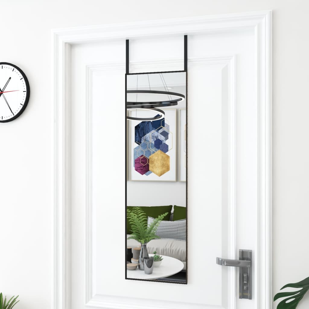 vidaXL Miroir de porte Noir 30×100 cm Verre et aluminium