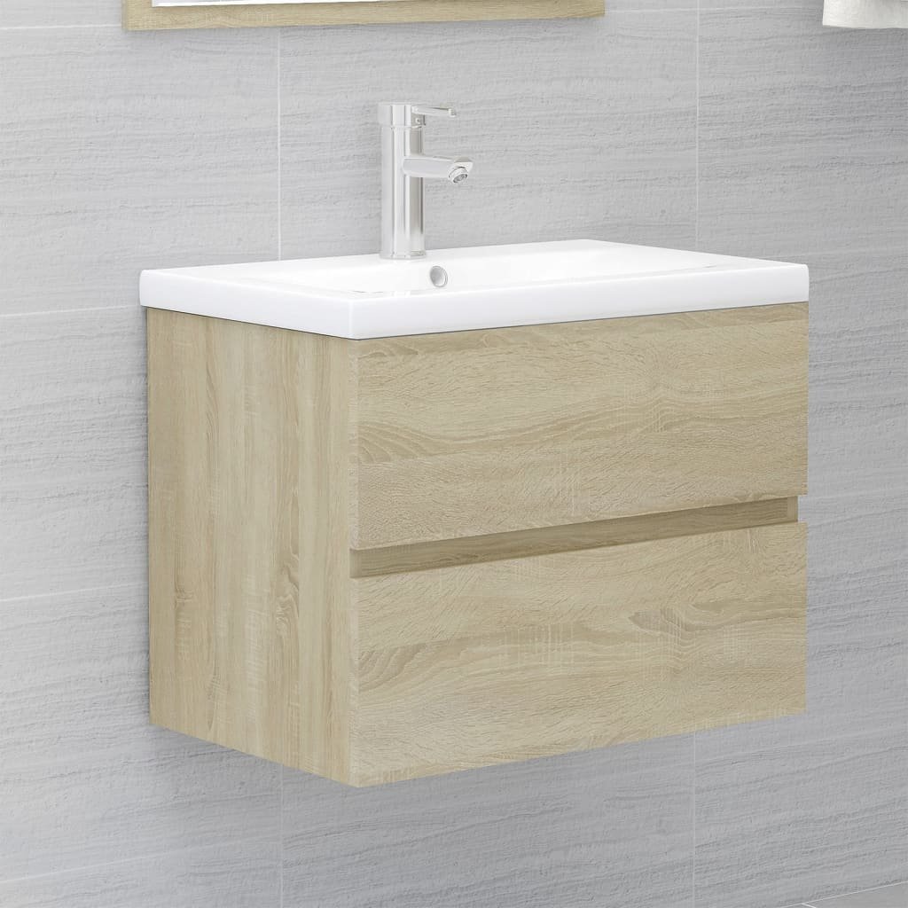 vidaXL Armoire d’évier lavabo intégré chêne sonoma bois d’ingénierie