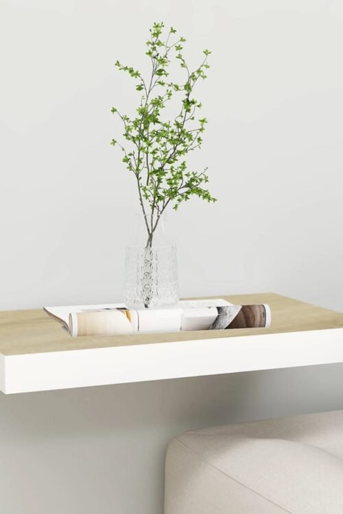 vidaXL Étagère murale flottante chêne et blanc 50x23x3,8 cm MDF