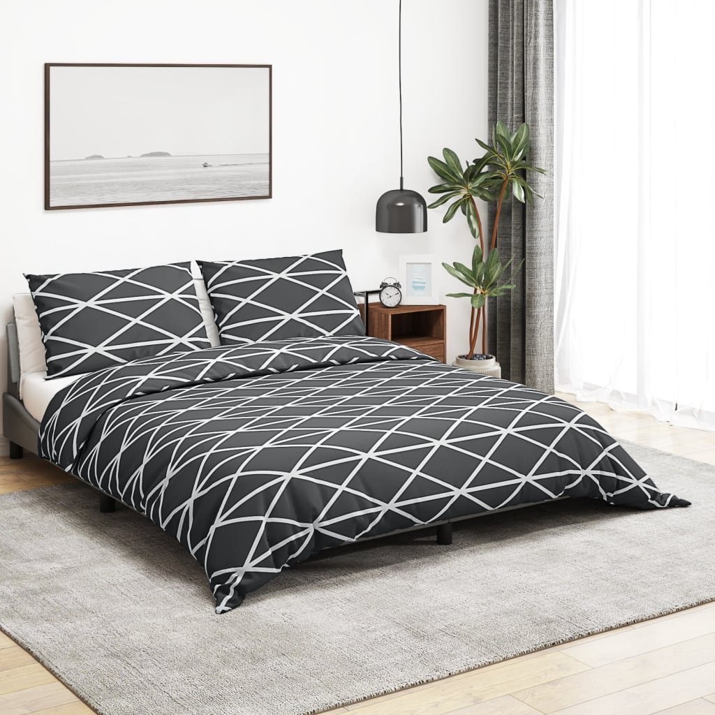 vidaXL Ensemble de housse de couette Gris 200×200 cm Coton