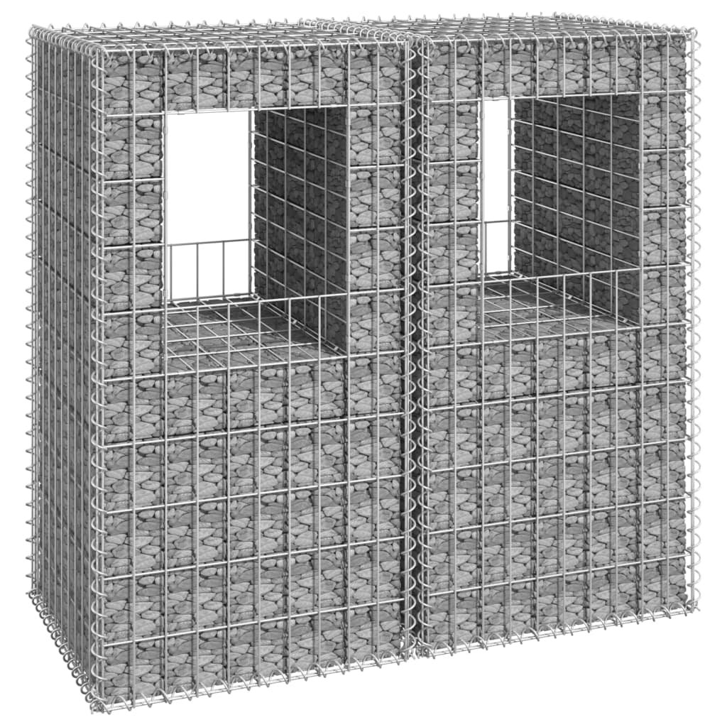 vidaXL Poteaux à panier de gabion 2 pcs 50x50x100 cm Fer